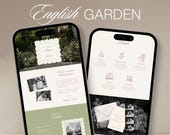 Lilac & Sage Green Garden Wedding Website Template | Romantic Regency (Digital Download)