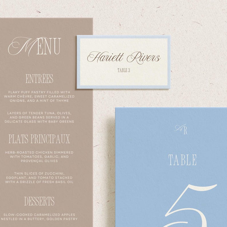 Elegant Wedding Menu Suite | Editable Template (digital Download ...