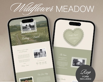Modèle de site Web de pays vert sauge | Prairie vintage romantique (téléchargement numérique)