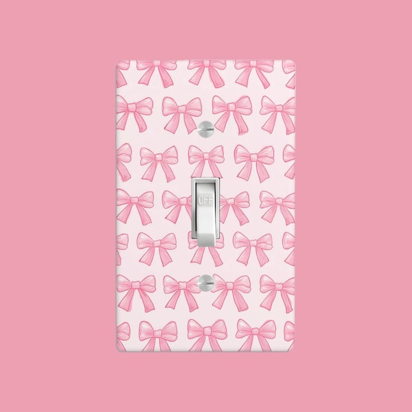 Blush Pink Bow Light Switch Cover, Sweet Ballet-Inspired Nursery Detail, Granny Chic, French Country Girl, Fancy Love Shack, Preppy Coquette