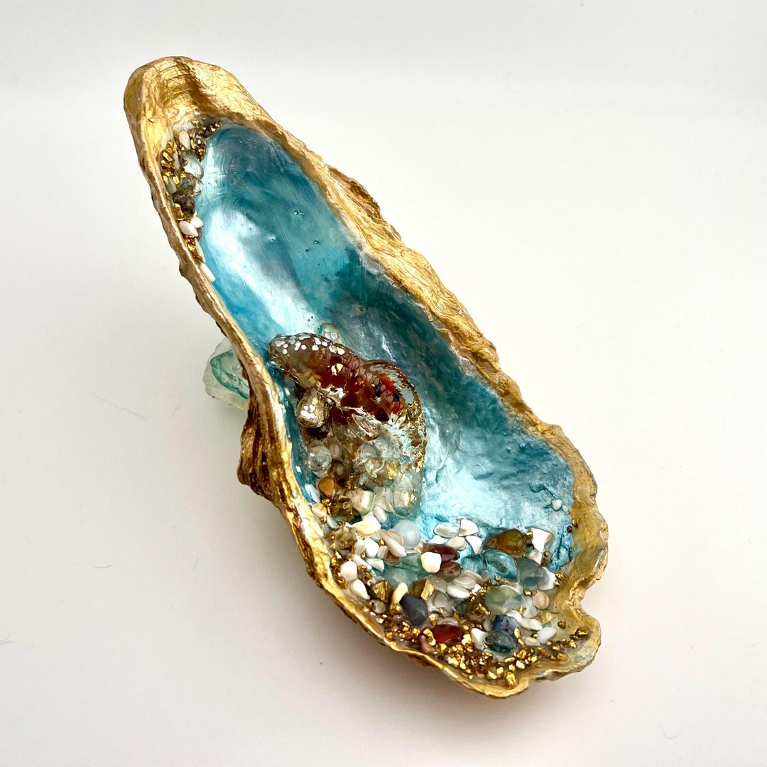 Brown Koi Oyster Shell Ring Dish - Etsy
