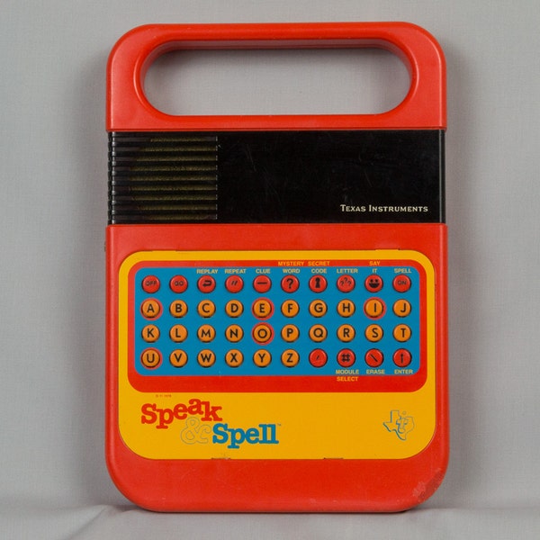 Vintage Speak & Spell Learning Toy, Texas Instruments, Raised round keys, It works,