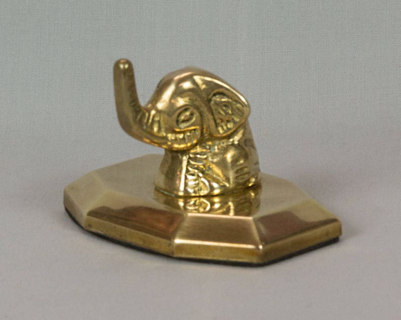 Elephant paper weight Brass Elephant Vintage paperweight Etsy