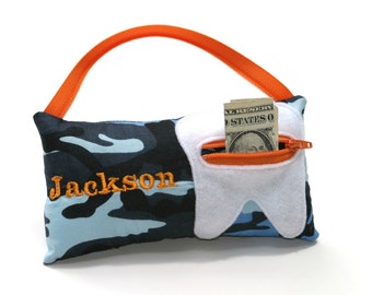 Blue Camo Personalized Tooth Fairy Pillow