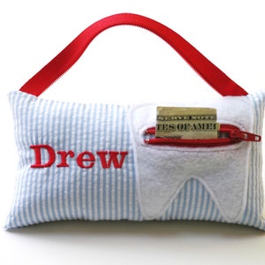 Preppy Boy&#39;s and Girl&#39;s Personalized Tooth Fairy Pillows