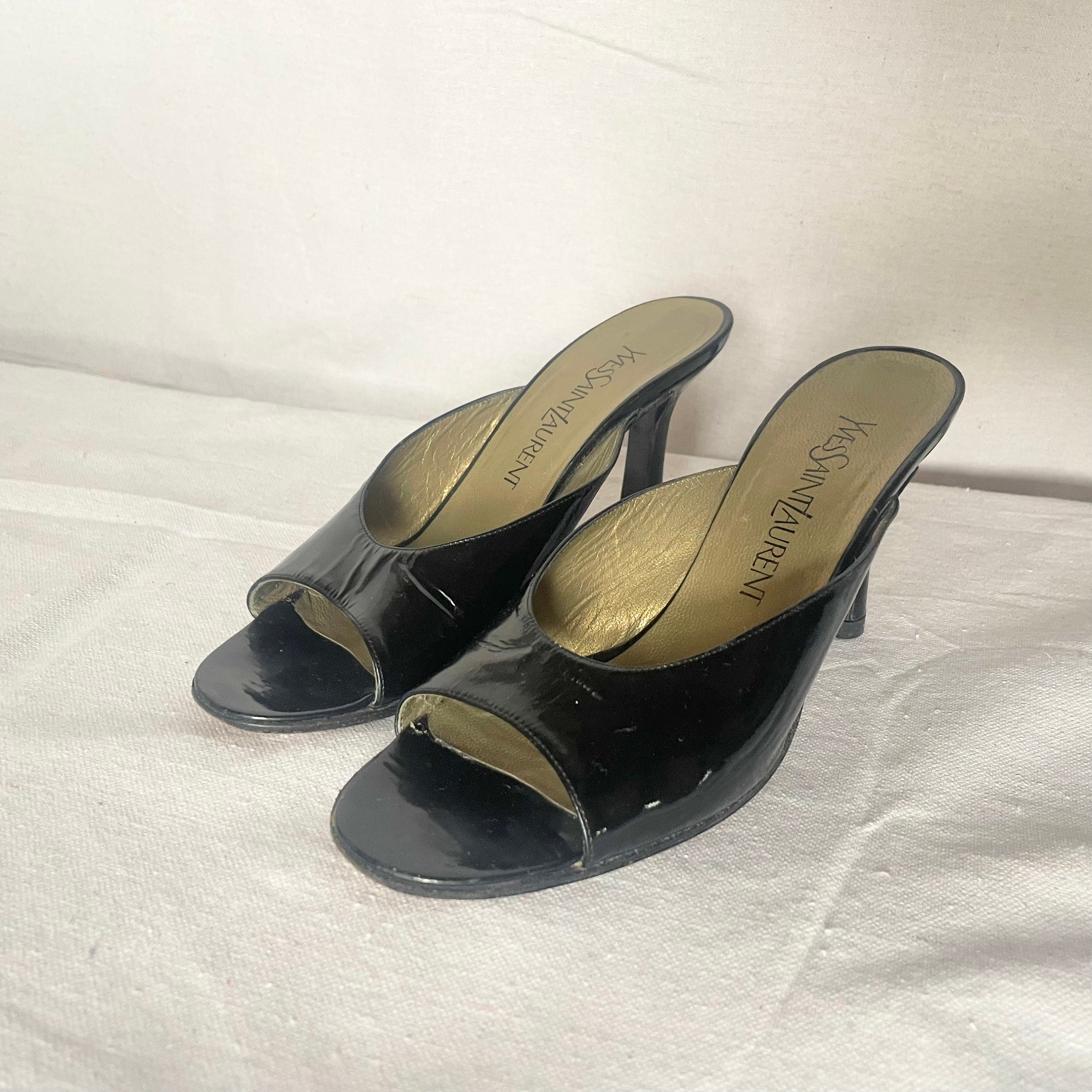 Yves Saint Laurent, Shoes, Saint Laurent Nero Mink Fur Slides Black  Sandals
