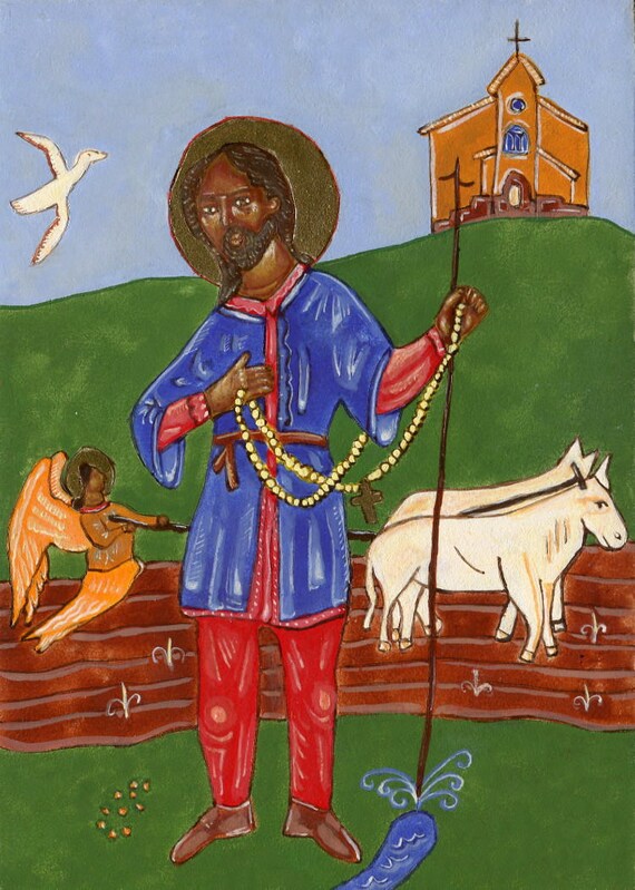 Saint Isidore the Farmer Icon Print 5 x 7 Catholic St | Etsy