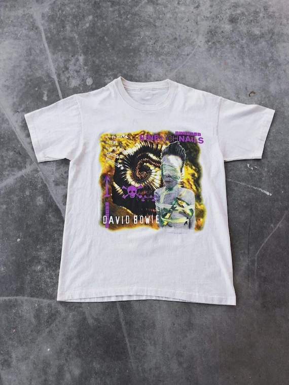 Vintage Graphic Nine Inch Nails & David Bowie Tour White T-shirt