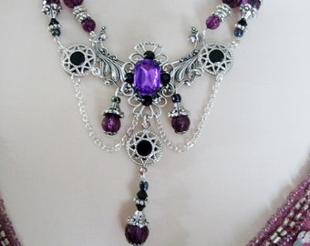 Purple Renaissance Necklace renaissance jewelry victorian jewelry medieval edwardian victorian necklace art deco necklace art nouveau