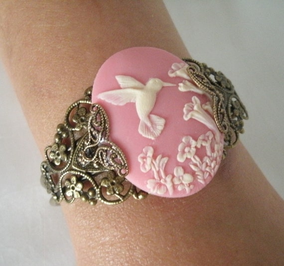 Hummingbird Cuff Bracelet, victorian jewelry art nouveau jewelry edwardian jewelry art deco bracelet nature bracelet victorian bracelet