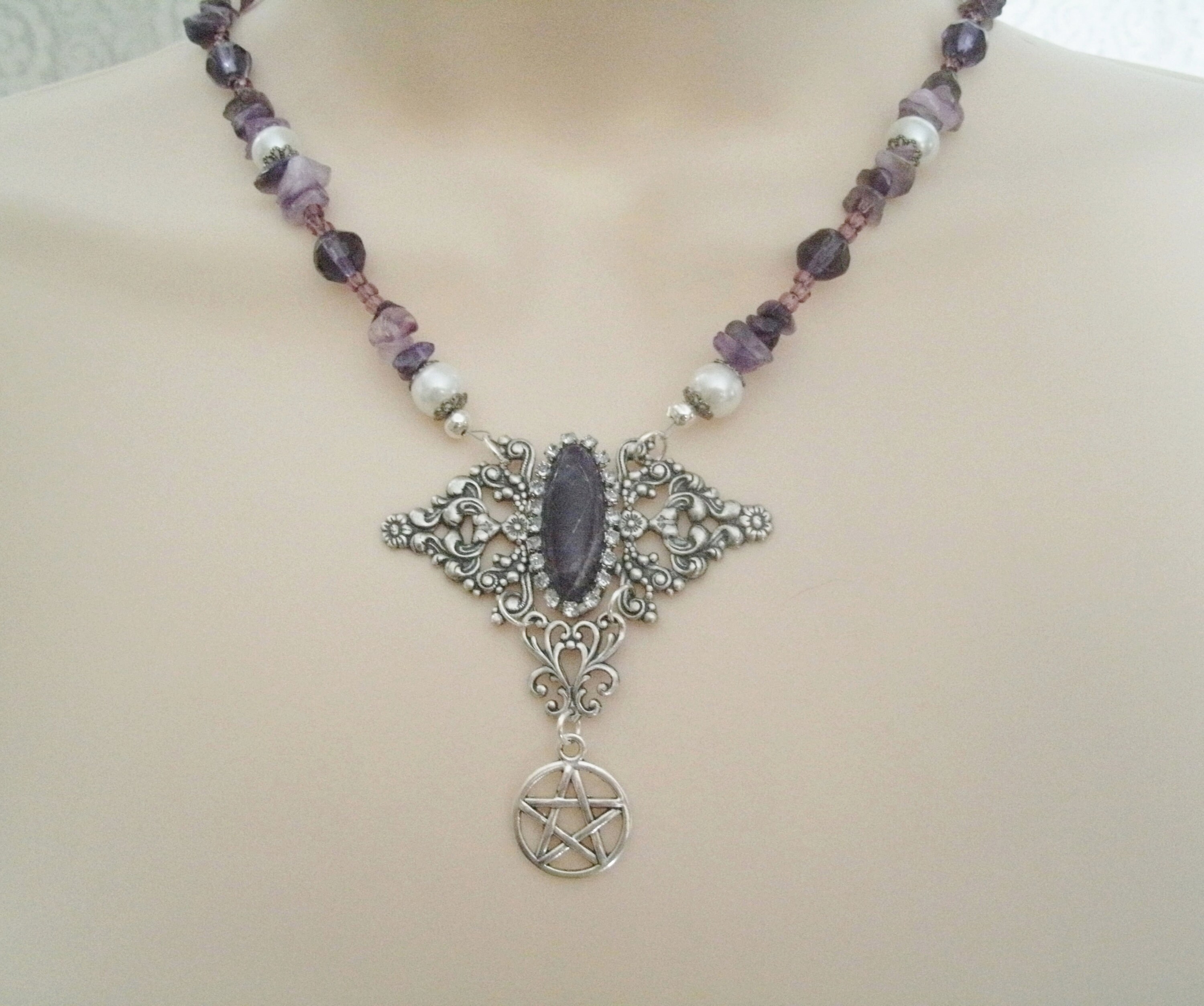 Amethyst Pentacle Necklace wiccan jewelry pagan jewelry wicca  Etsy