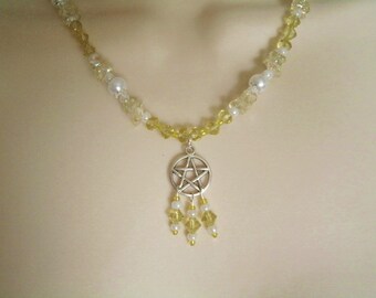 Sun Magic Pentacle Necklace wiccan jewelry pagan jewelry wicca jewelry goddess witch witchcraft pentagram pagan necklace wiccan necklace