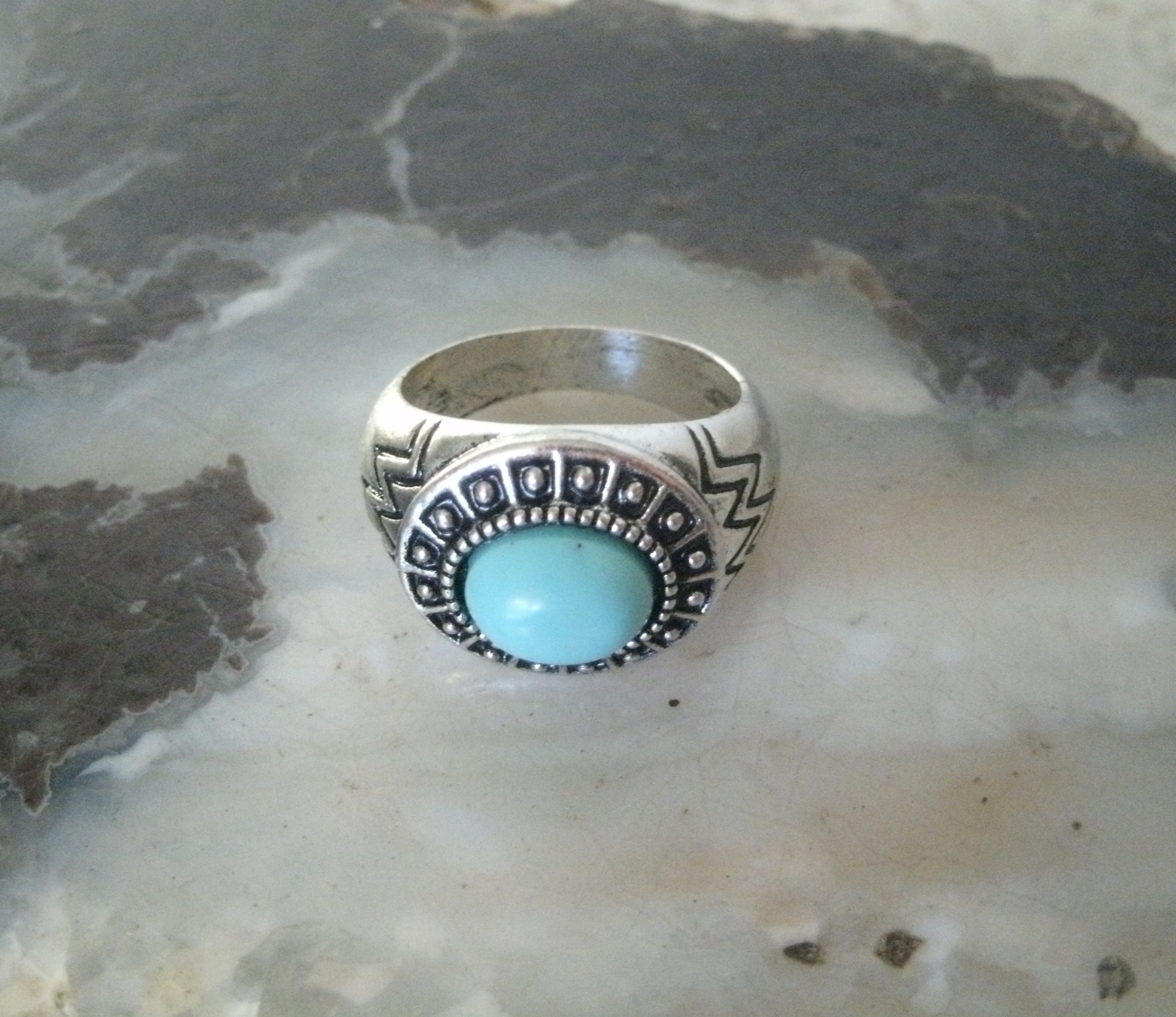 Boho Southwestern Spiritual, Hippie Stone Jewelry Wiccan Gemstone Turquoise Vision Ring Gypsy Sterling Silver Turquoise Ring