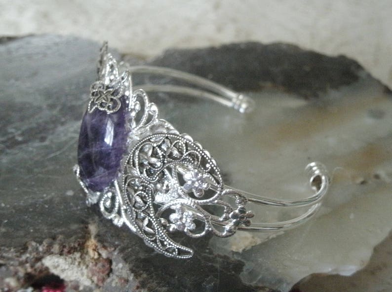 Amethyst Cuff Bracelet amethyst jewelry boho jewelry bohemian jewelry gypsy jewelry hippie bracelet bohemian bracelet gypsy bracelet new age image 4