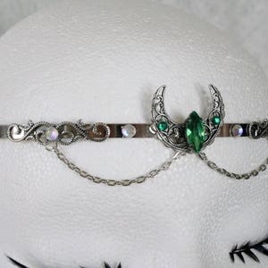Crescent Moon Circlet wiccan jewelry pagan jewelry wicca jewelry goddess witch witchcraft wicca circlet wiccan circlet pagan circlet magic afbeelding 2