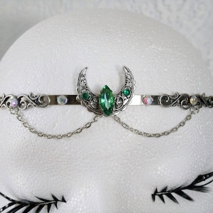 Crescent Moon Circlet wiccan jewelry pagan jewelry wicca jewelry goddess witch witchcraft wicca circlet wiccan circlet pagan circlet magic afbeelding 1