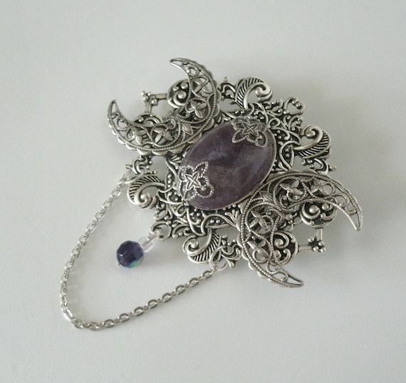 Amethyst Brooch amethyst jewelry victorian jewelry art nouveau jewelry art deco jewelry edwardian victorian brooch gothic art deco brooch