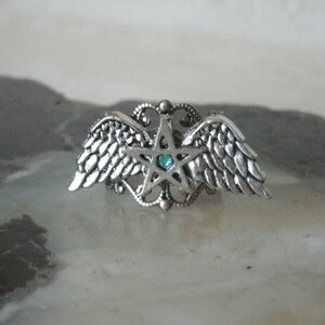 Pentacle Ring wiccan jewelry pagan jewelry wicca jewelry witch ring gothic witchcraft pentagram goddess pagan ring wiccan ring wicca ring