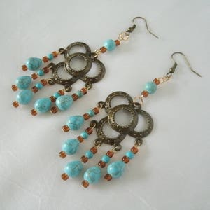 Turquoise Earrings, southwestern jewelry southwest jewelry country western earrings southwest earrings boho earrings bohemian earrings