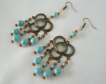 Turquoise Earrings, southwestern jewelry southwest jewelry country western earrings southwest earrings boho earrings bohemian earrings