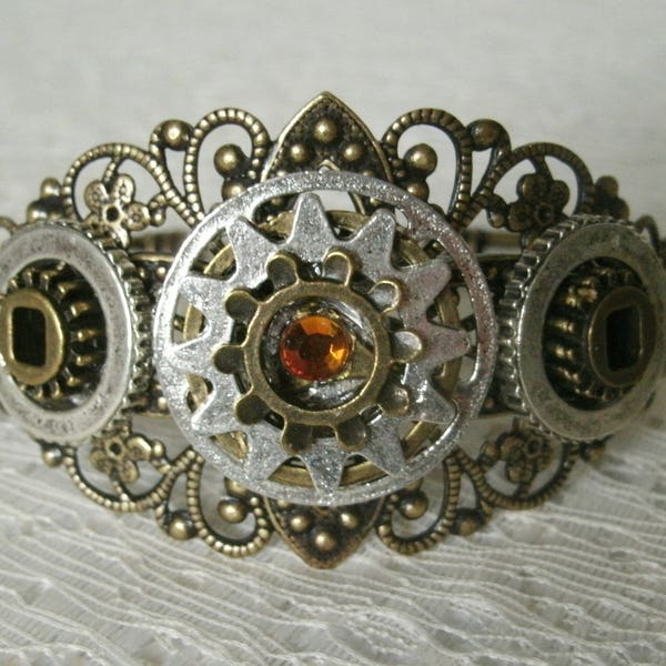 Steampunk Cuff Bracelet steampunk jewelry victorian jewelry gothic jewelry fantasy bracelet edwardian bracelet victorian bracelet gear cuff