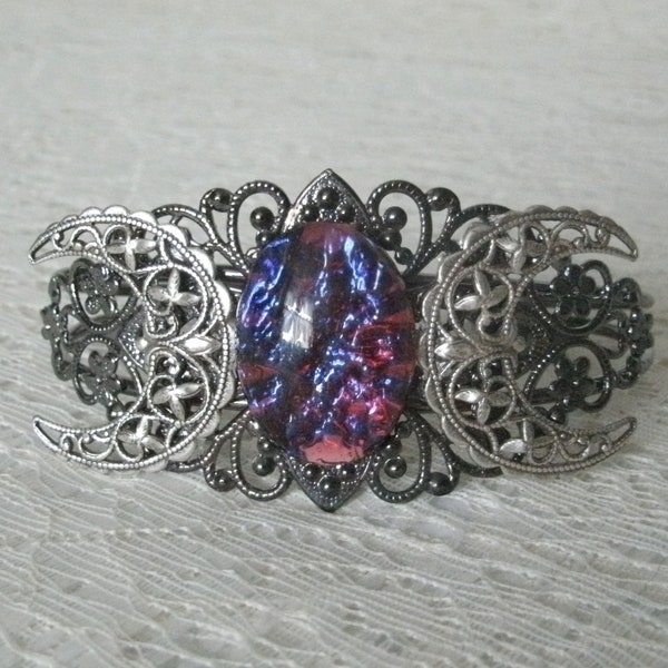 Dragons Breath Fire Opal Cuff Bracelet victorian jewelry art deco jewelry gothic jewelry victorian bracelet gothic bracelet renaissance