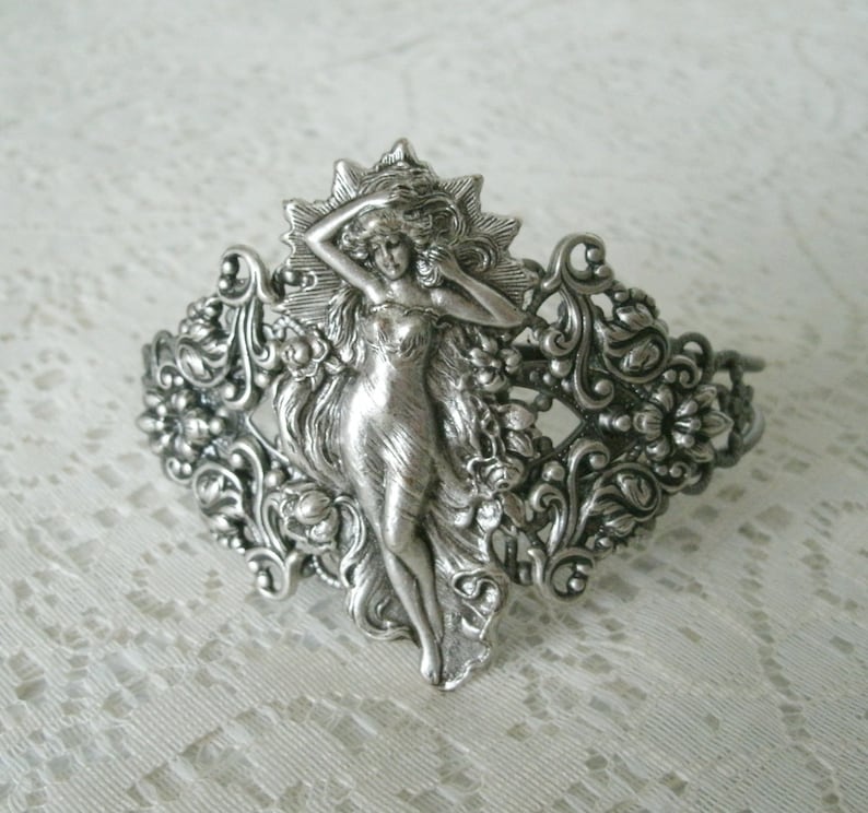 Pulsera Art Nouveau, joyería Art Nouveau, joyería victoriana, joyería Art Decó, eduardiana, renacentista, medieval, victoriana, pulsera gótica imagen 2