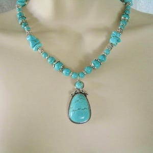 Turquoise Necklace southwestern jewelry southwest jewelry turquoise jewelry native american jewelry style country western boho bohemian image 3