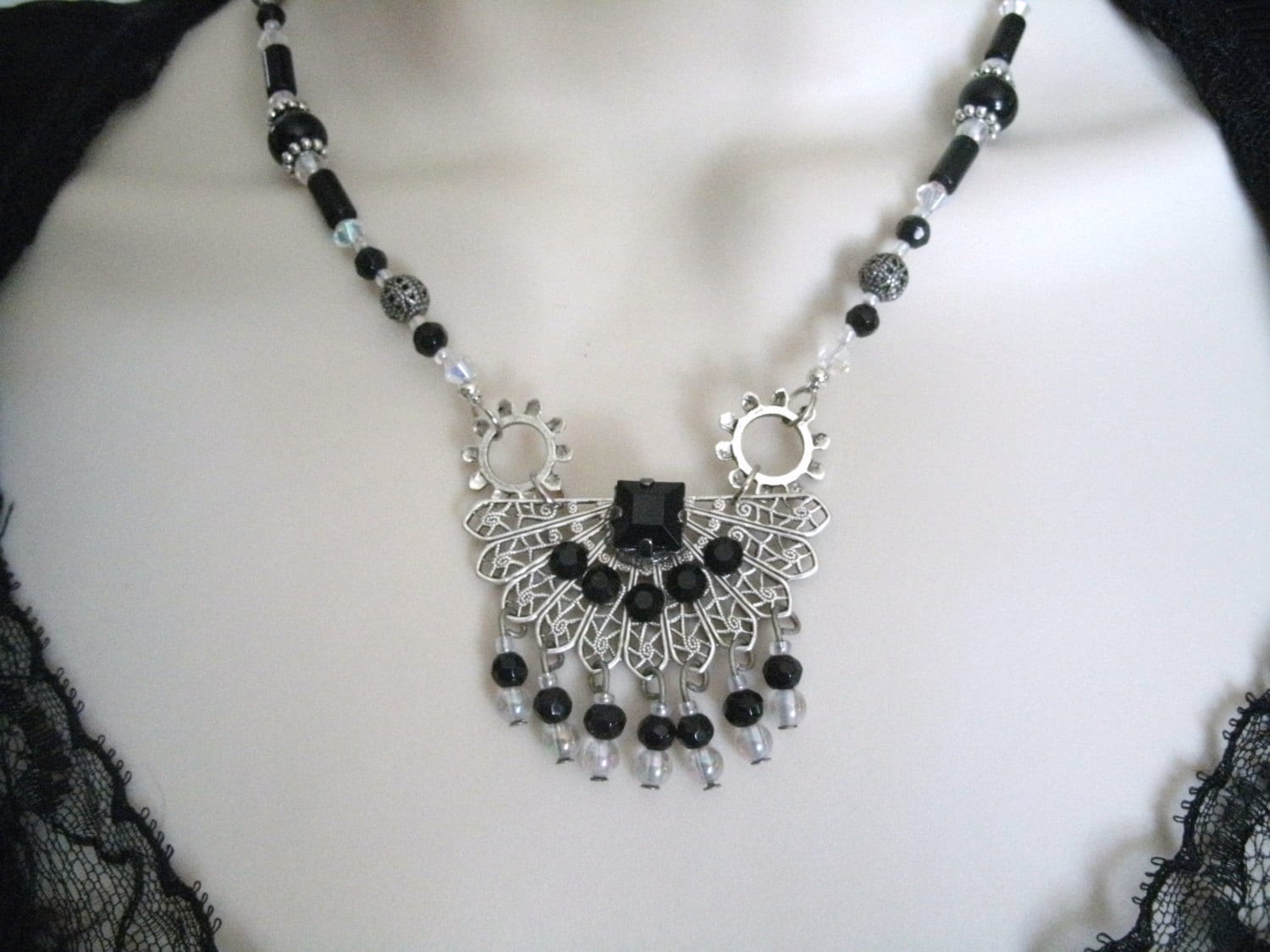 Gothic Gear Necklace gothic jewelry steampunk jewelry Etsy