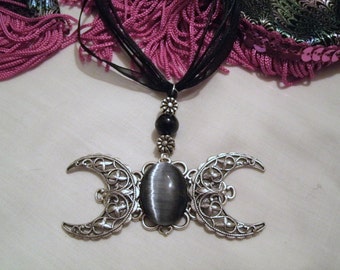 Gothic Crescent Moon Necklace gothic necklace victorian necklace goth necklace art nouveau art deco renaissance gothic victorian jewelry