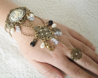 Mermaid Slave Bracelet gothic jewelry medieval jewelry renaissance jewelry steampunk bracelet gothic bracelet fantasy bracelet hand chain