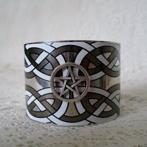 Celtic Knot Pentacle Cuff Bracelet wiccan jewelry pagan jewelry wicca jewelry celtic jewelry witch pentagram witchcraft druid handfasting