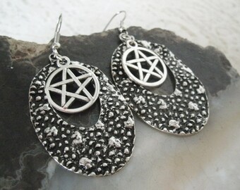 Pentacle Earrings wiccan jewelry pagan jewelry witch jewelry wicca earrings witchcraft pentagram magic gothic pagan earrings wiccan earrings