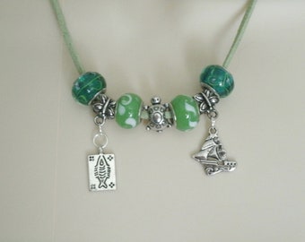Green Beach Necklace boho jewelry bohemian jewelry bohemian necklace ocean jewelry turtle tropical boho necklace ocean necklace gift for her