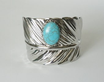 Turquoise Feather Bracelet southwestern jewelry southwest jewelry turquoise jewelry country western cowgirl wedding boho bohemian bracelet