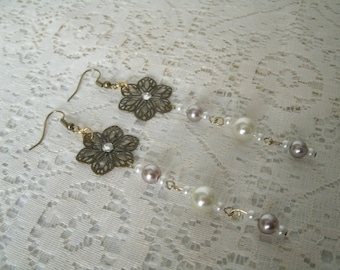 Flower Earrings victorian jewelry art deco jewelry art nouveau jewelry edwardian renaissance victorian earrings art deco earrings wedding