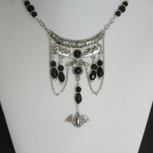 Black Bat Necklace gothic jewelry pagan jewelry vampire witch witchcraft wicca necklace wiccan necklace goth halloween witchy woman gift