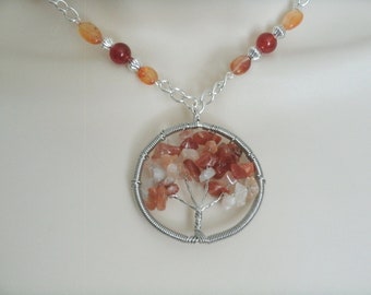 Carnelian Tree Of Life Necklace wiccan jewelry pagan jewelry celtic jewelry witch witchcraft irish goddess wiccan necklace celtic necklace