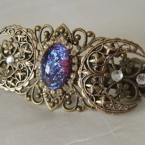 Dragons Breath Fire Opal Barrette wiccan jewelry pagan jewelry wicca jewelry goddess triple moon barrette witch witchcraft wiccan barrette