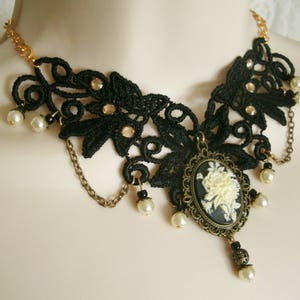 Rose Choker Necklace gothic jewelry victorian jewelry renaissance edwardian art nouveau art deco necklace victorian necklace gothic necklace