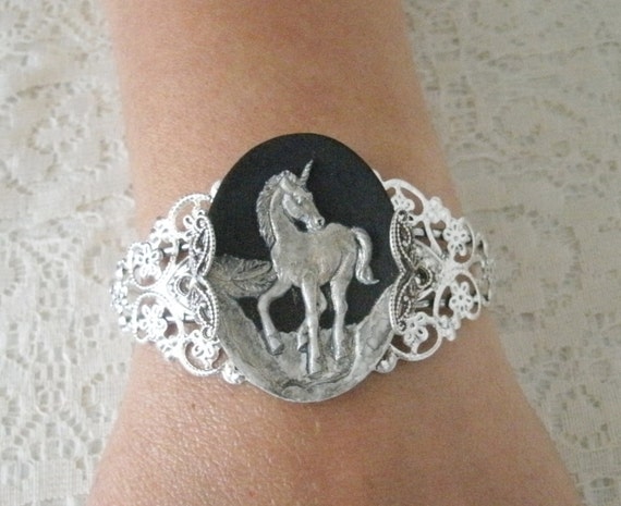 Unicorn Cuff Bracelet fantasy jewelry unicorn jewelry medieval jewelry victorian elven magic fairy fantasy bracelet fairytale bracelet