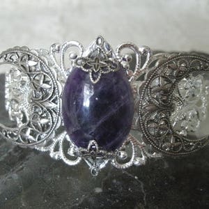 Amethyst Triple Moon Cuff Bracelet wiccan jewelry pagan jewelry witch jewelry goddess bracelet wicca bracelet witchcraft wiccan bracelet