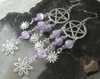 Pentacle Earrings wiccan jewelry pagan jewelry witch jewelry goddess wicca witchcraft pentagram magic stars pagan earrings wiccan earrings
