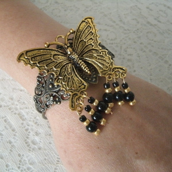 Butterfly Cuff Bracelet victorian jewelry renaissance jewelry medieval jewelry edwardian jewelry gothic jewelry neo victorian art deco