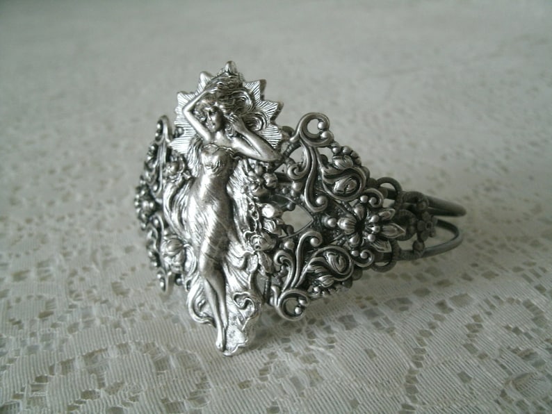 Pulsera Art Nouveau, joyería Art Nouveau, joyería victoriana, joyería Art Decó, eduardiana, renacentista, medieval, victoriana, pulsera gótica imagen 3