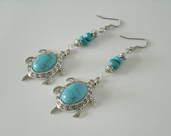 Turquoise Earrings turtle southwestern jewelry southwest bohemian boho western cowgirl wedding