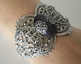 Amethyst Triple Moon Goddess Bracelet wiccan jewelry pagan jewelry wicca jewelry gothic pagan bracelet witchcraft wiccan bracelet witch