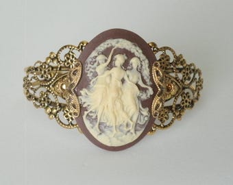 Three Muses Cuff Bracelet victorian jewelry art nouveau jewelry edwardian jewelry art deco renaissance dancer graces victorian bracelet