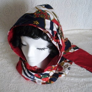Hooded Scarf woman scarf fashion clothing evening wear nautical theme cotton scarf image 4