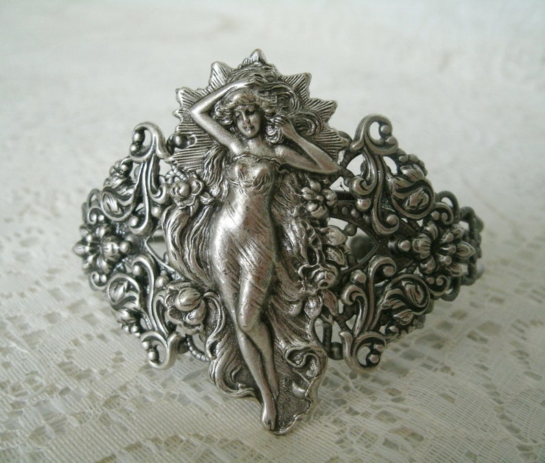 Pulsera Art Nouveau, joyería Art Nouveau, joyería victoriana, joyería Art Decó, eduardiana, renacentista, medieval, victoriana, pulsera gótica imagen 1